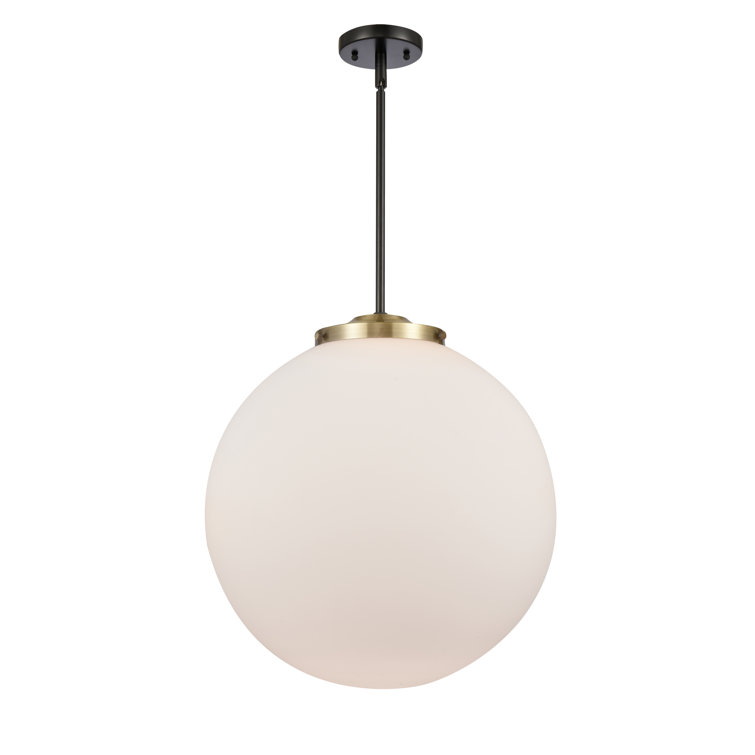 Beacon Black Antique Brass 19" Globe Pendant with Glass Shade