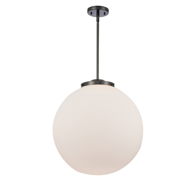 Beacon Matte Black 19" Globe Pendant with Glass Shade