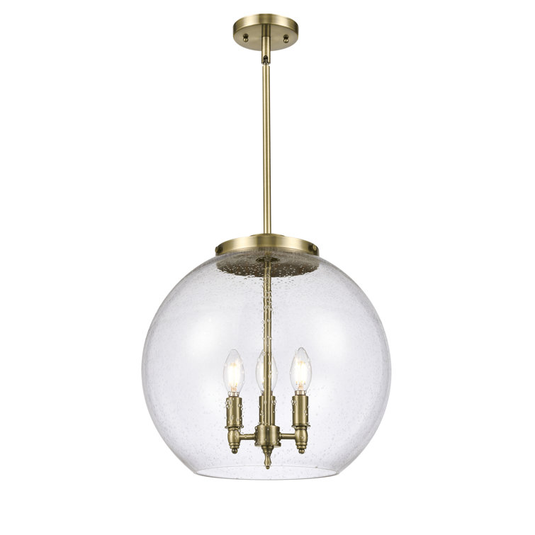 Athens Antique Brass Globe Pendant Light for Indoor/Outdoor Use