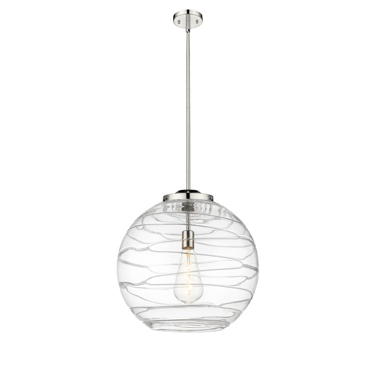 Polished Nickel Clear Glass LED Indoor/Outdoor Pendant Light