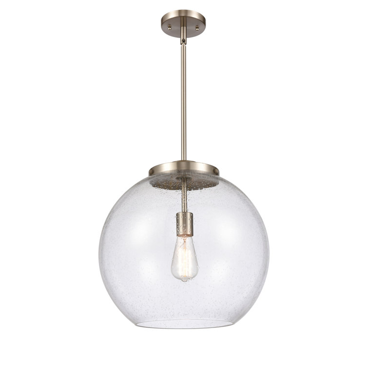 Athens 16'' Brushed Satin Nickel Globe Pendant Light