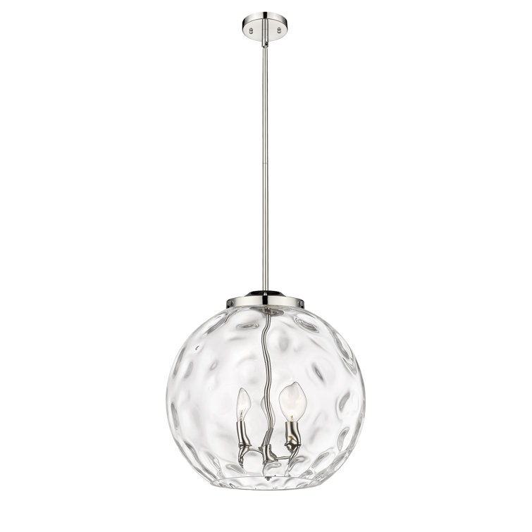 Ballston Athens 3-Light Globe Pendant in Polished Nickel