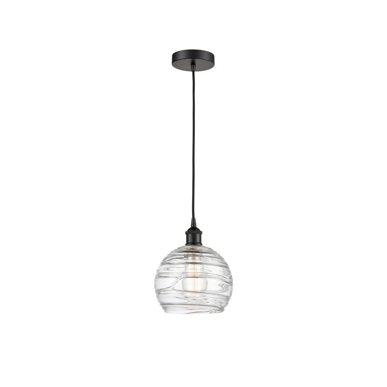 Edison Matte Black 10'' Globe Mini Pendant with Glass Shade