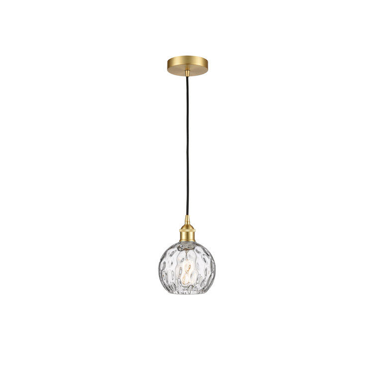 Athens Mini Pendant Light with Clear Glass Shade and Satin Gold Finish