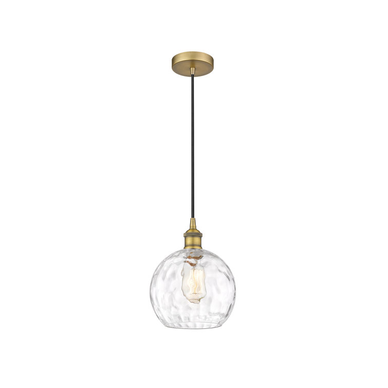 Athens Brushed Brass Mini Globe Pendant Light with Clear Glass Shade