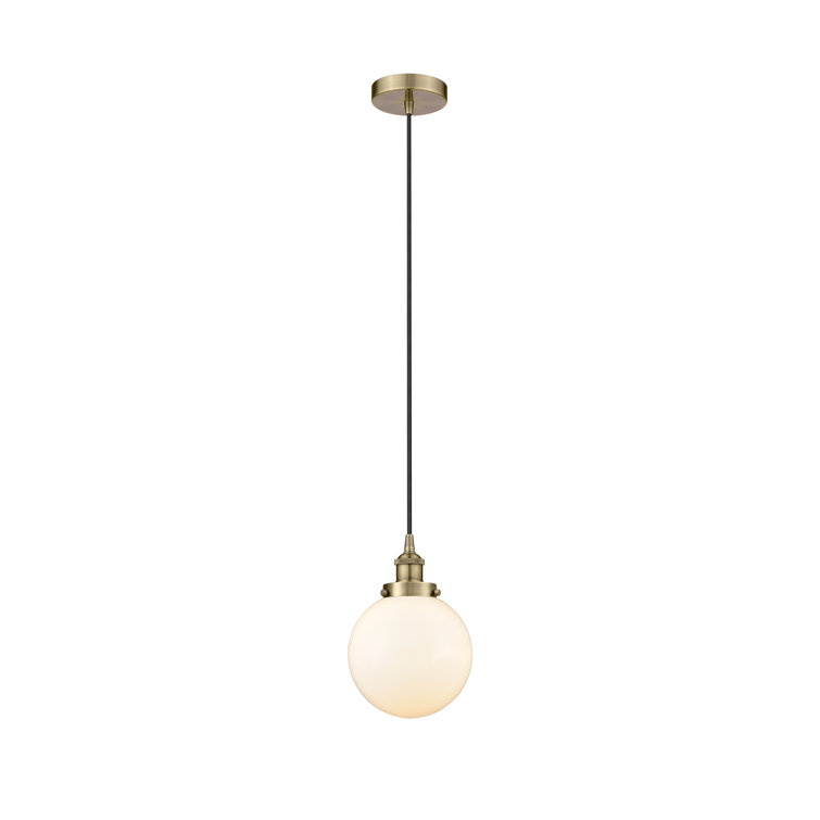 Antique Brass 11.5" Mini Globe Pendant Light with Glass Shade