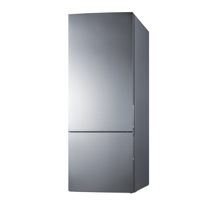 Summit 28" Silver Stainless Steel Smart Energy Star Bottom Freezer Refrigerator
