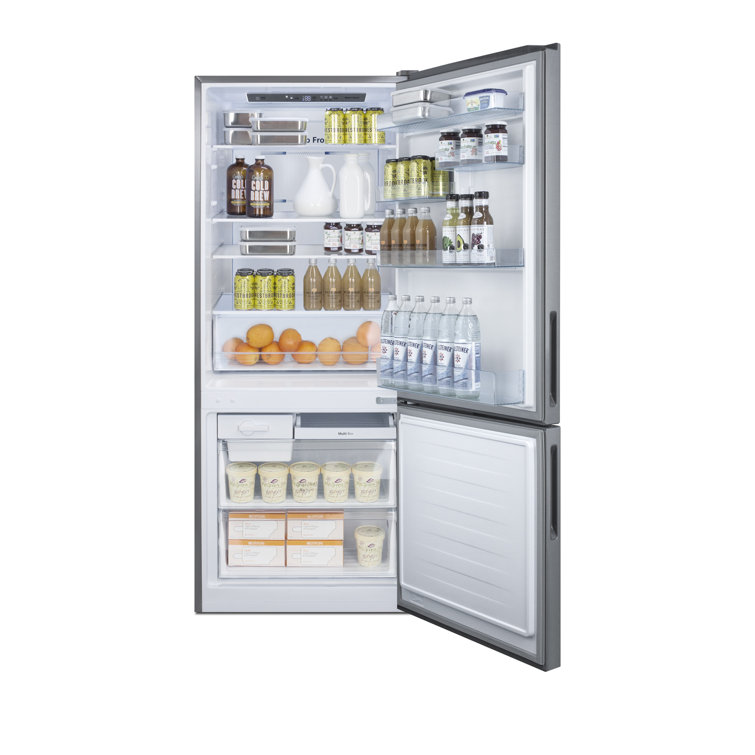 Summit 28" Silver Stainless Steel Smart Energy Star Bottom Freezer Refrigerator