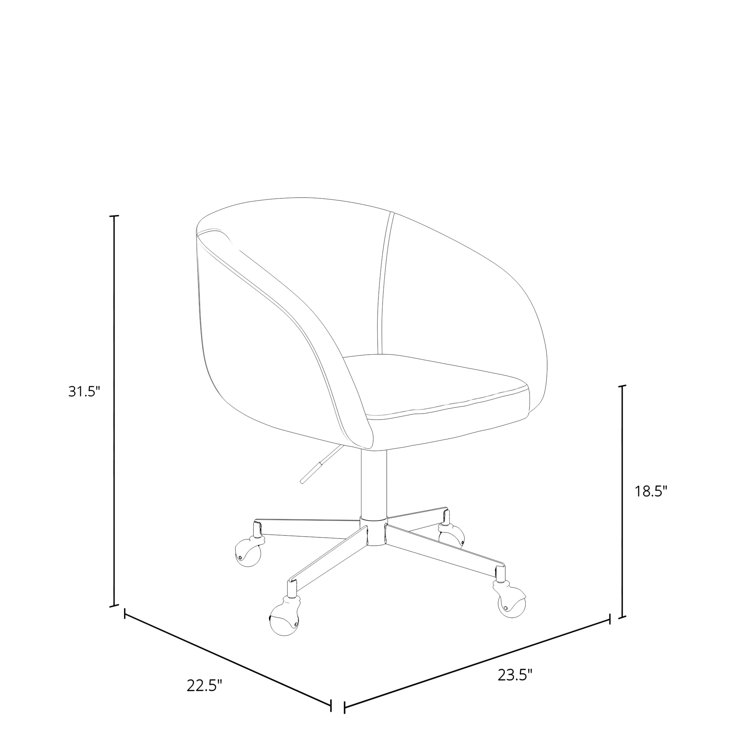Gray Boucle Upholstered Swivel Office Chair with Black Steel Frame