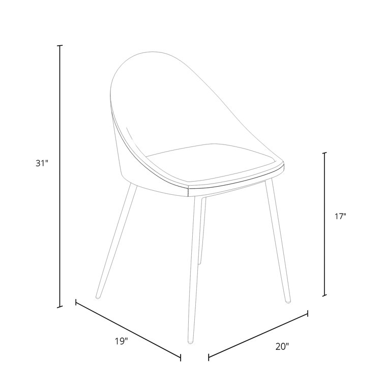 Tobacco Faux Leather Low Back Metal Side Chair Set