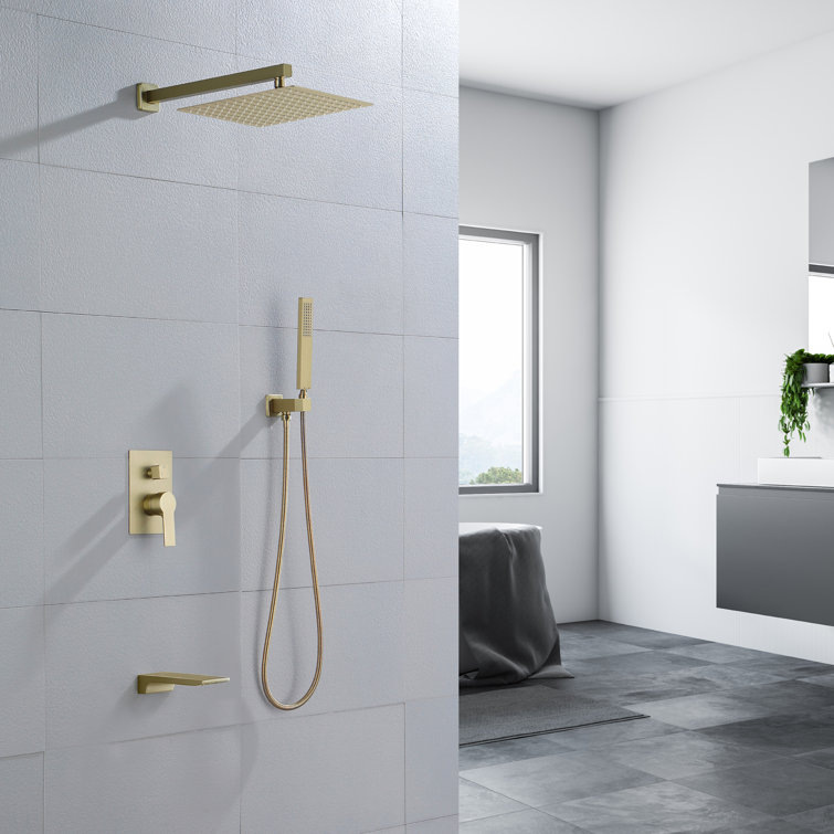 Brushed Gold Multi-Function Wall Mounted Shower System