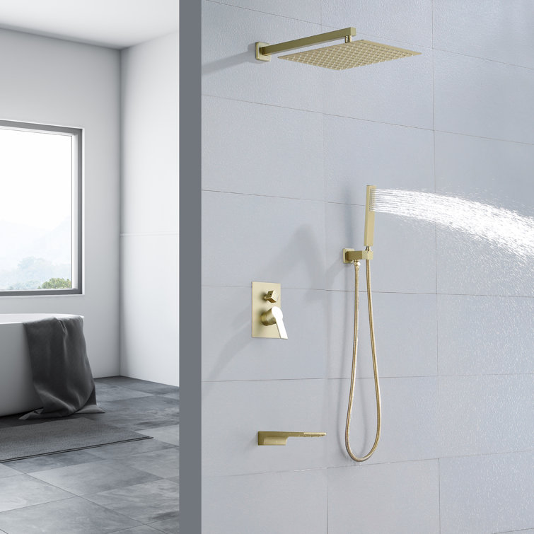 Brushed Gold Multi-Function Wall Mounted Shower System