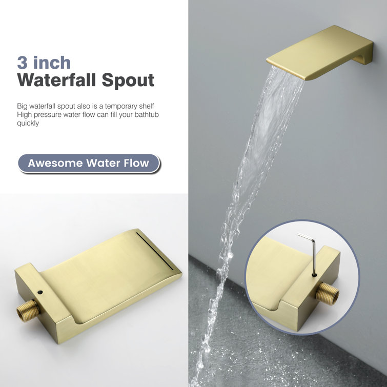 Brushed Gold Multi-Function Wall Mounted Shower System
