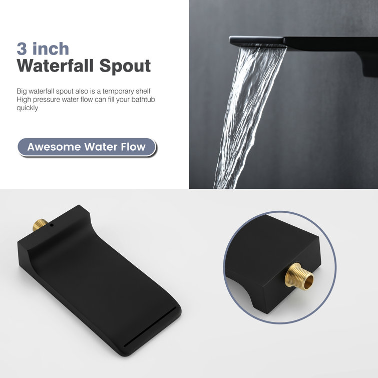 Matte Black Wall Mounted Rain Shower System with Handheld