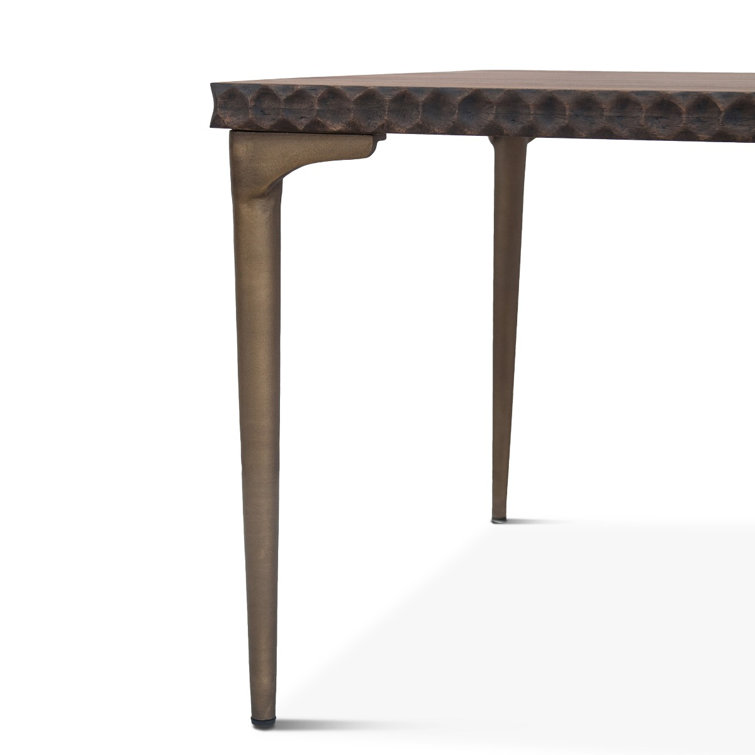 Vallarta Contemporary Mango Wood Dining Table with Iron Accents