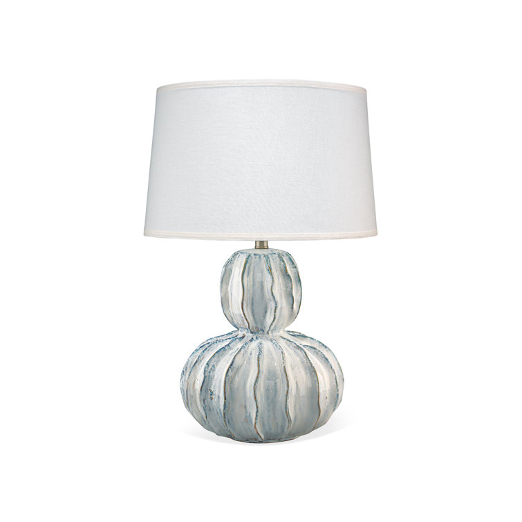 White Reactive Glaze Ceramic Coastal Table Lamp