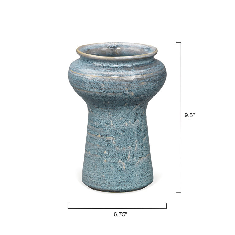 Oceanic Blue Ceramic Table Vase Set