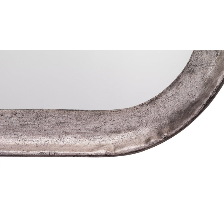 Silver Arched Wall Mirror with Iron Frame