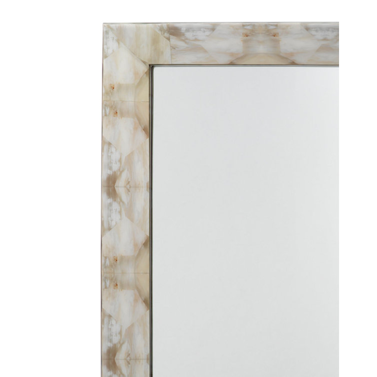 Lacquered Rectangular Wood Frame Wall Mirror