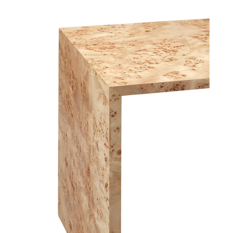 Natural Burl Wood Veneer Nesting End Tables with Marble-Like Markings