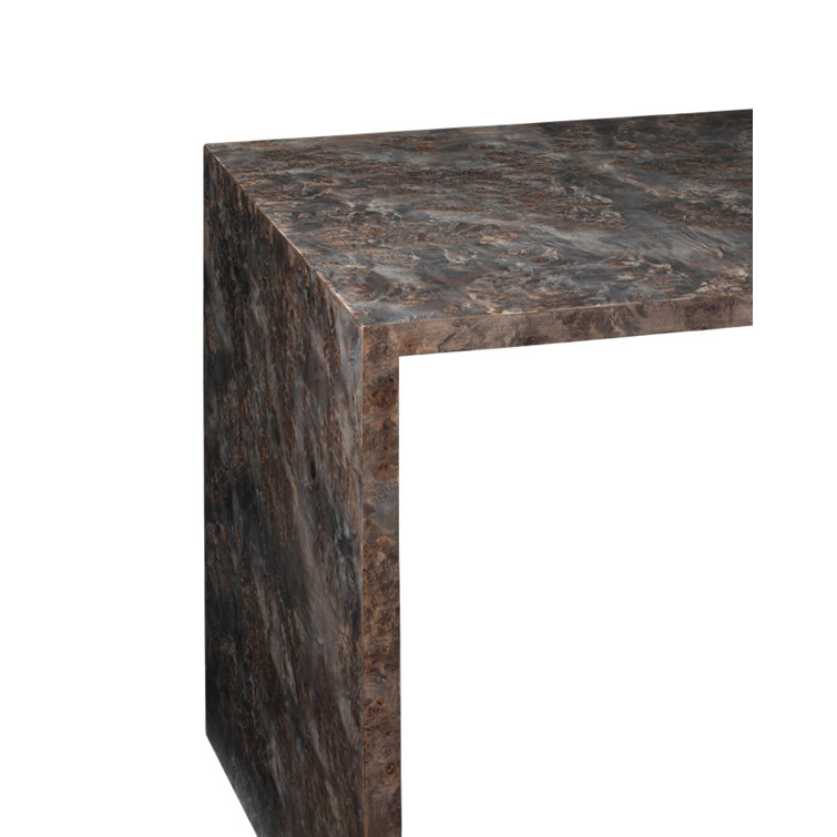 Bedford Burl Wood and Charcoal Marble Nesting Tables Set