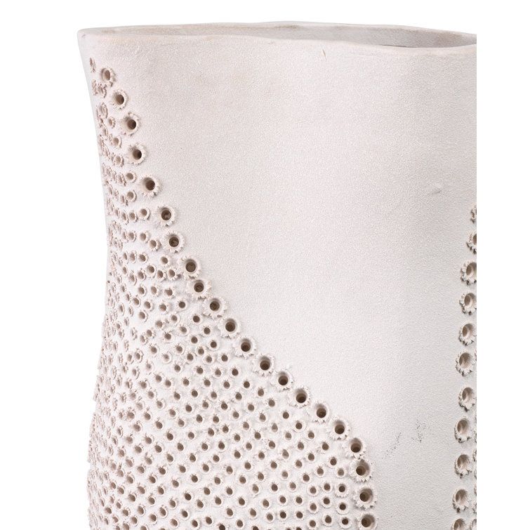 Handcrafted Off-White Porcelain Decorative Table Vase