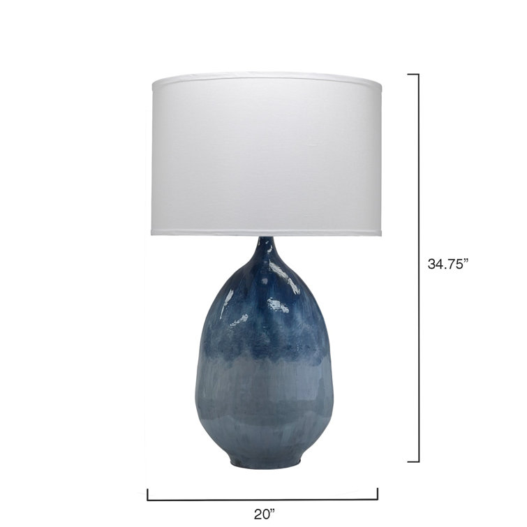 Blue Ombre Iron Table Lamp with Linen Shade