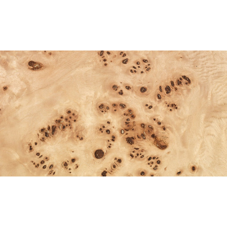 Natural Burl Wood Veneer Nesting End Tables with Marble-Like Markings