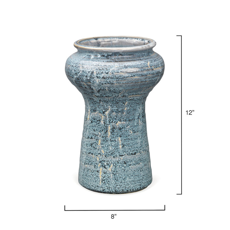 Oceanic Blue Ceramic Table Vase Set