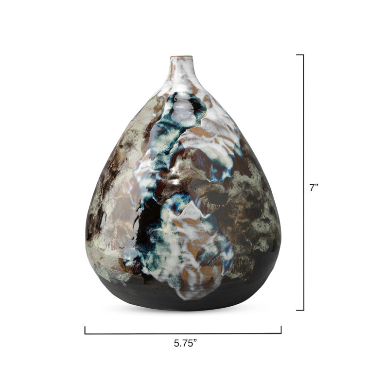 Handcrafted Multicolor Ceramic Decorative Table Vase