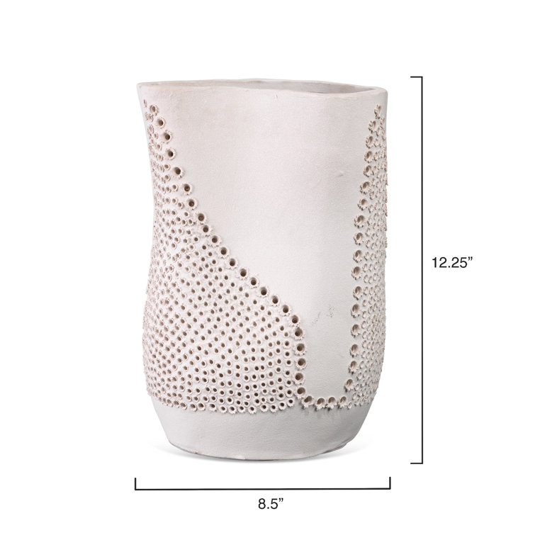 Handcrafted Off-White Porcelain Decorative Table Vase