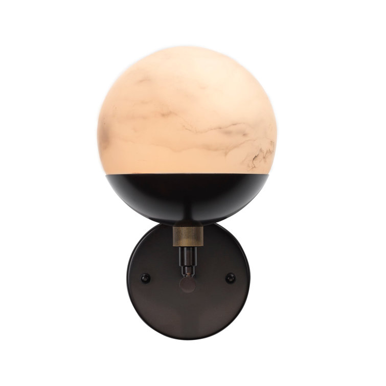Metro Elegance 1-Light Faux Alabaster & Bronze Wall Sconce