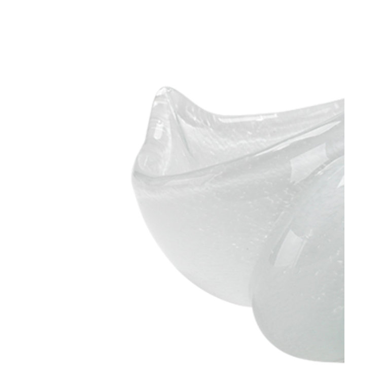 Hand Blown White Glass Coastal Shell Figurines Set