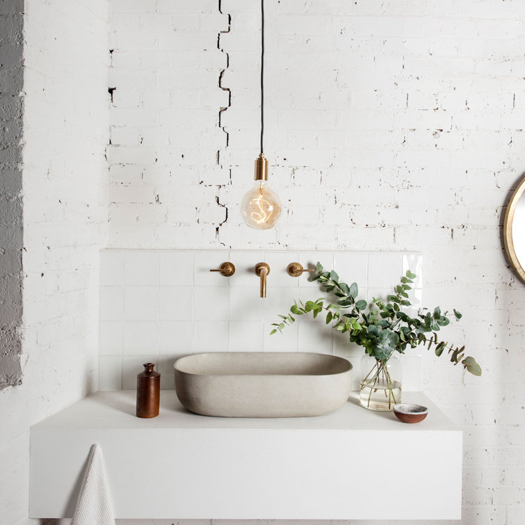 Brass and Glass Incandescent Single Pendant Light