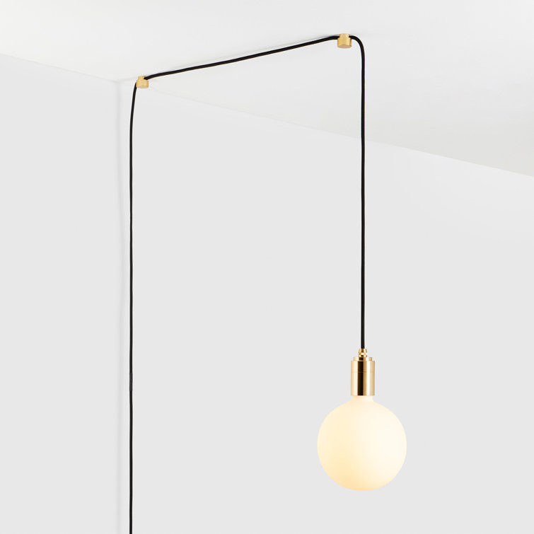 Mini Globe LED Pendant Light with Brass Finish and Frosted Glass