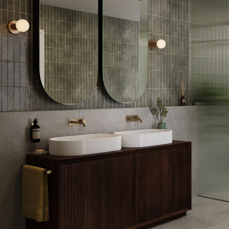 Brass Dimmable Direct Wired Wall Sconce with Sphere Bulb