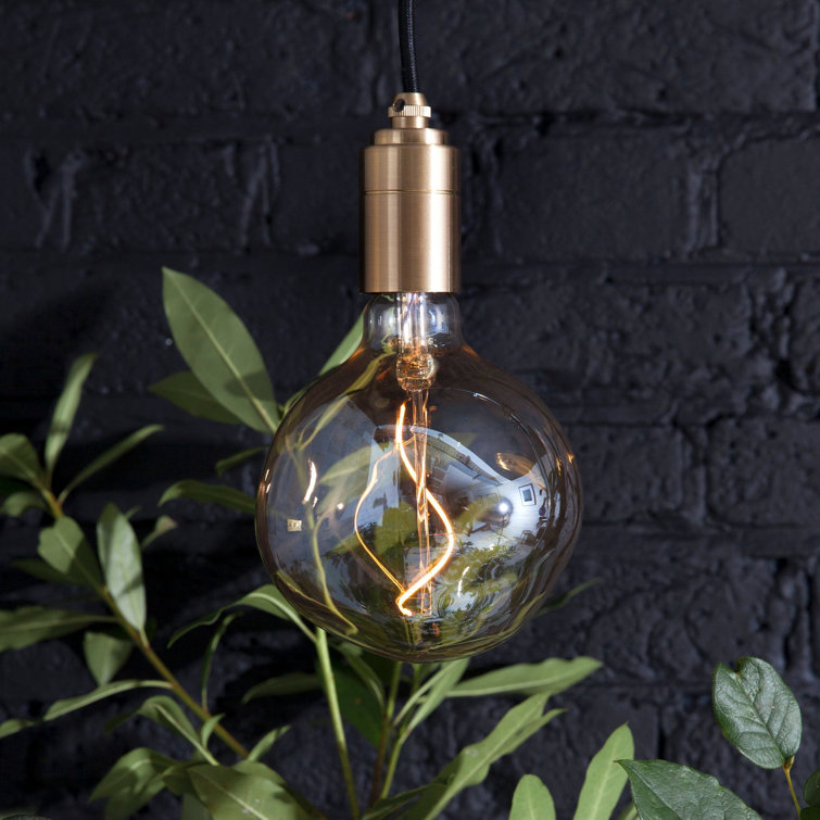 Brass and Glass Incandescent Single Pendant Light
