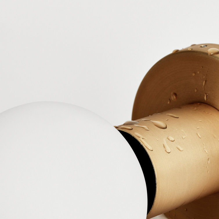 Brass Dimmable Direct Wired Wall Sconce with Sphere Bulb