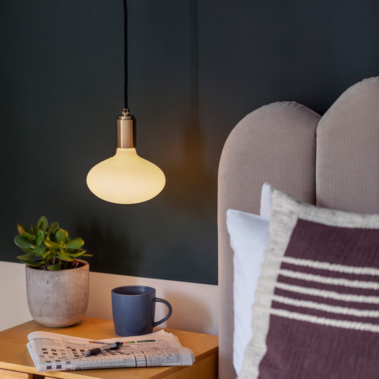 Brass and Frosted Glass Mini Globe Pendant Light