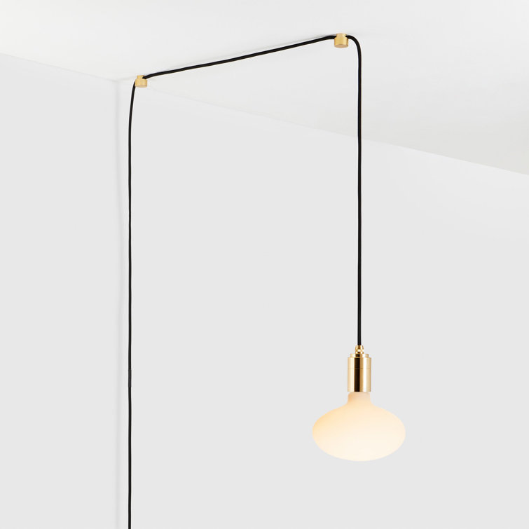 Brass and Frosted Glass Mini Globe Pendant Light