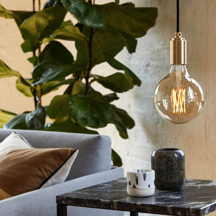 Gaia Mini LED Brass Globe Pendant with Dimmable Light