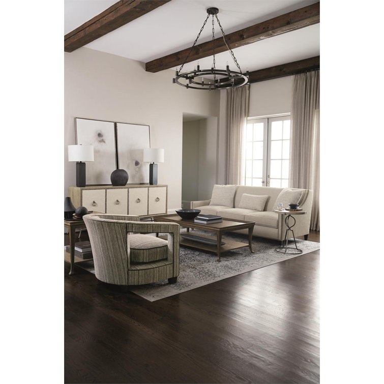 Blue Velvet Swivel Barrel Chair with Manufactured Wood Frame