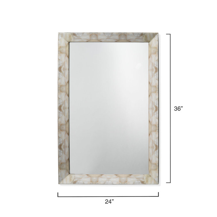 Lacquered Rectangular Wood Frame Wall Mirror