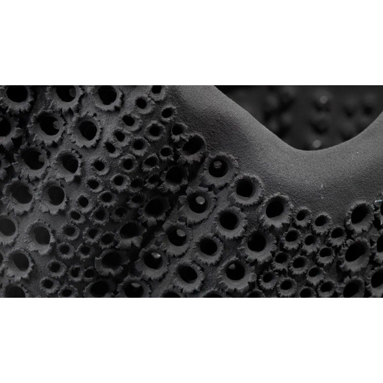 Matte Black Perforated Porcelain Decorative Vase