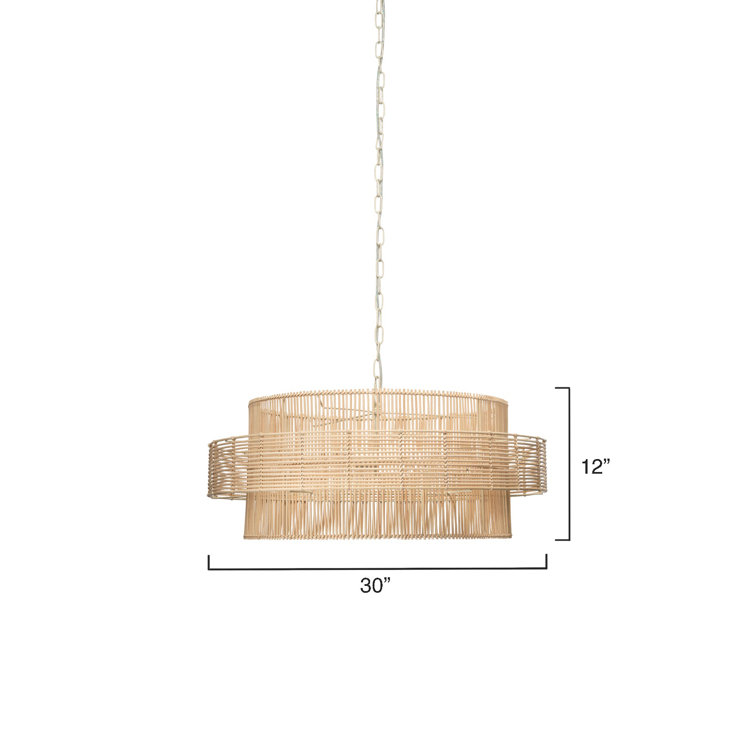 Coastal Breeze Natural Rattan 2-Light Pendant