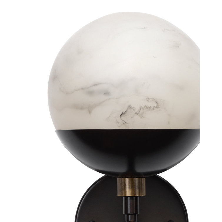 Metro Elegance 1-Light Faux Alabaster & Bronze Wall Sconce