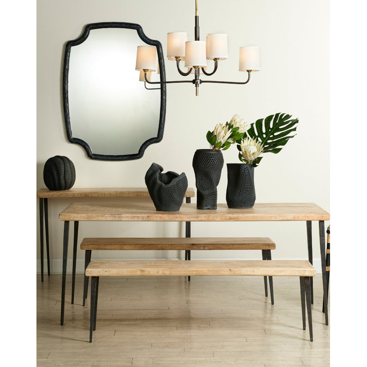 Matte Black Perforated Porcelain Decorative Vase