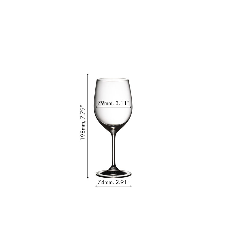 Riedel Vinum 12 oz Clear Crystal Chardonnay Wine Glasses, Set of 2