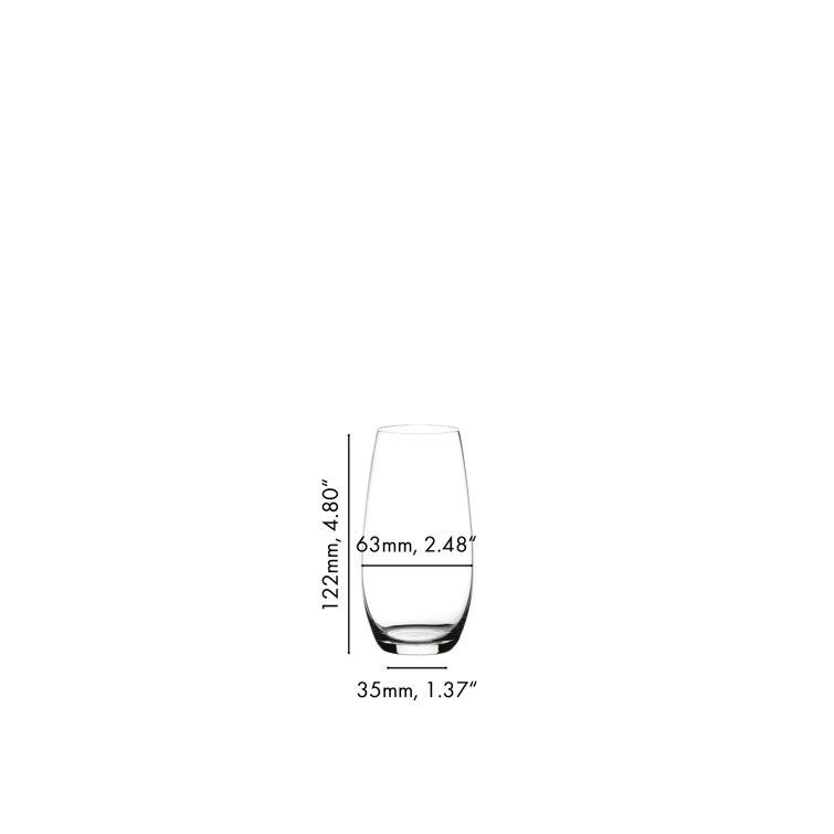Clear Glass Stemless Champagne Tumblers Set of 2
