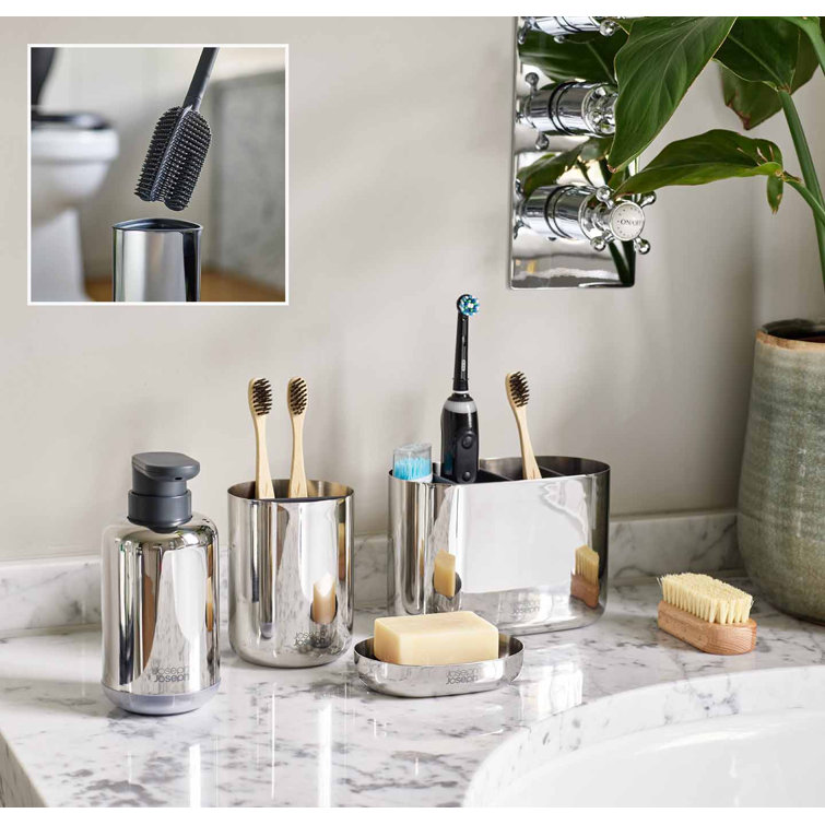 Compact Stainless Steel Toothbrush Holder with Divider